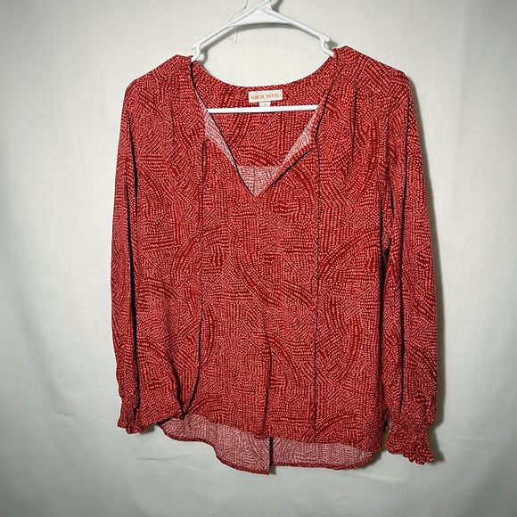 Know Rose Medium Pink & Rose Blouse with smocked sleeves - Picture 1 of 4